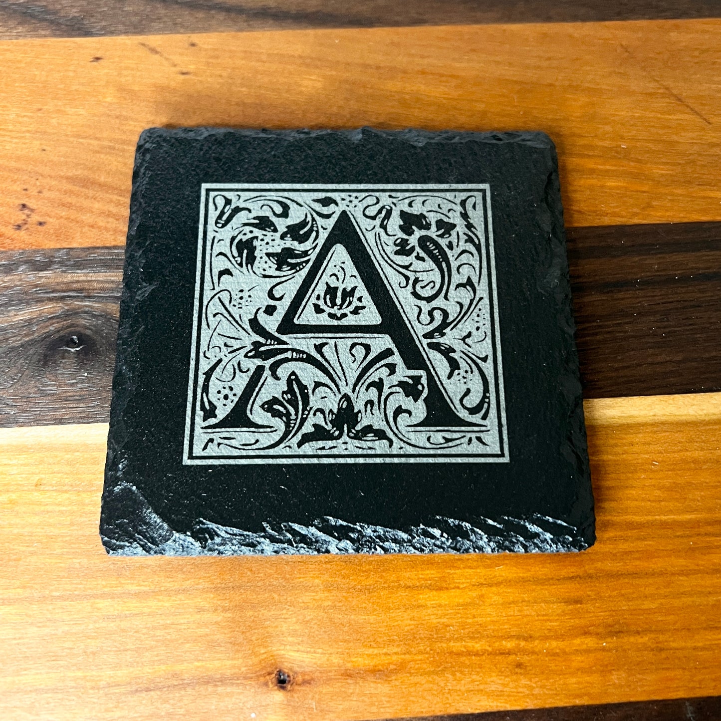 Monogramed Stone Slate Coasters