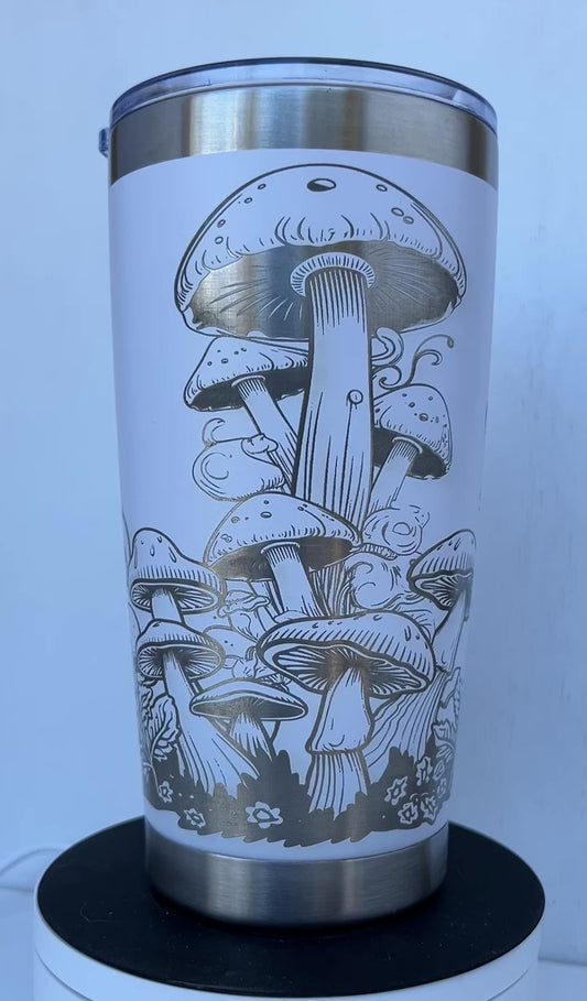 20 oz Engraved Tumbler- Mushroom World