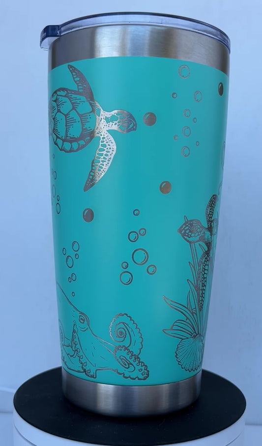 20 oz Engraved Tumbler- Under the Sea