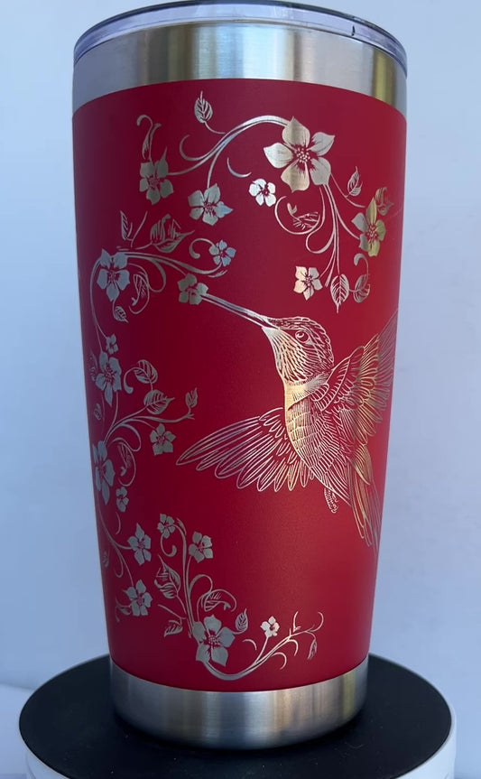 20 oz Engraved Tumbler- Humming Birds